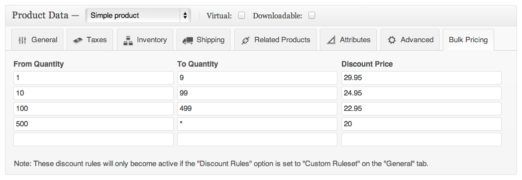 Bulk Pricing For Woocommerce
