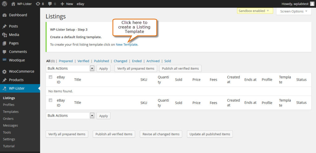 step 3 wp-lister setup default template